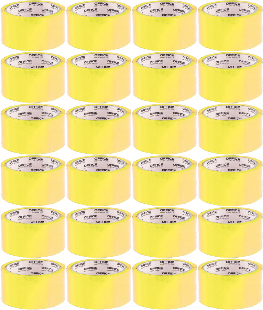 24x Taśma pakowa Office Products, akryl, 48mmx50yd, żółty
