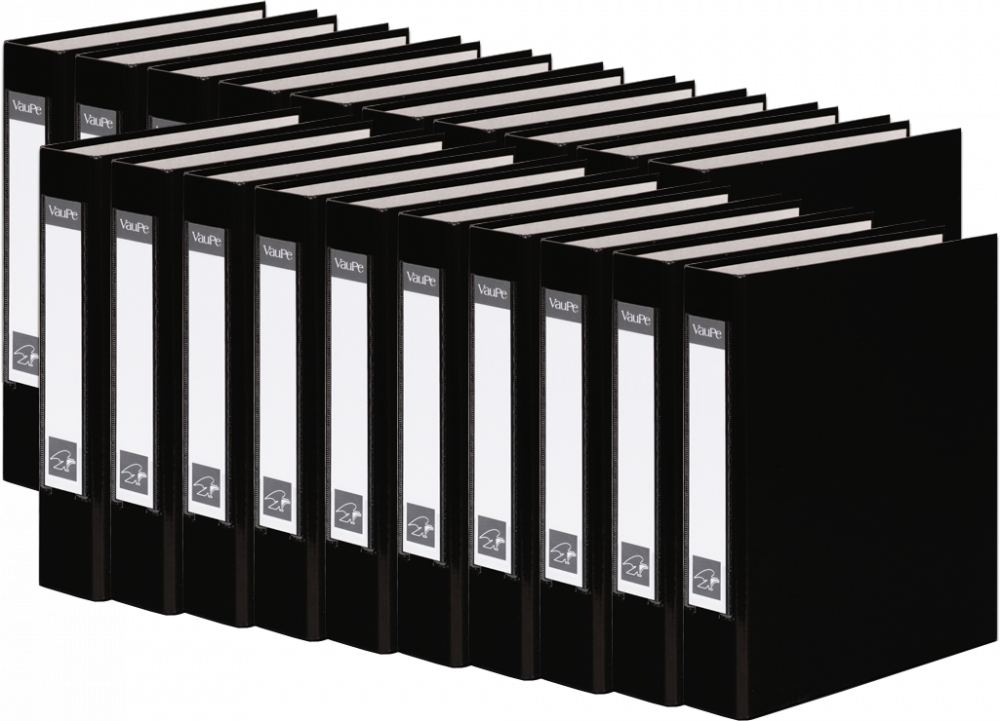 20x Segregator ringowy Vaupe, A5, szerokość grzbietu 40mm, 2 ringi, czarny
