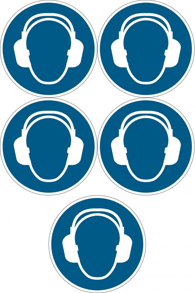 5x Naklejka podłogowa/znacznik Durable, symbol „Ochrona słuchu”, 1 sztuka