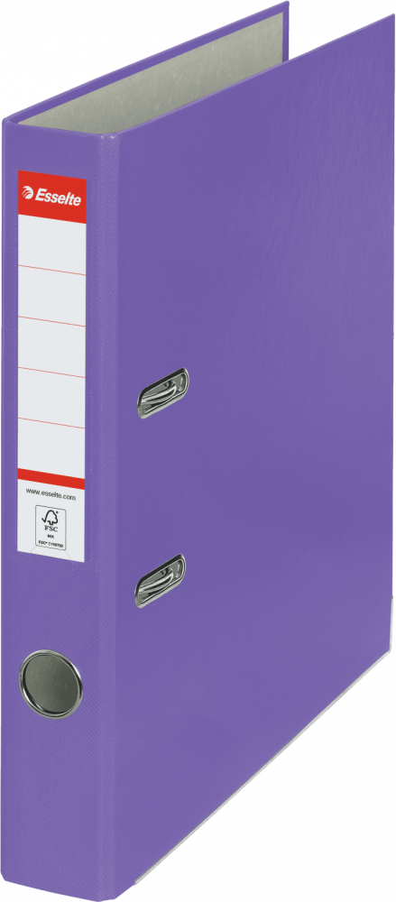Segregator A4 Esselte, 50mm, do 350 kartek, ekonomiczny, fioletowy