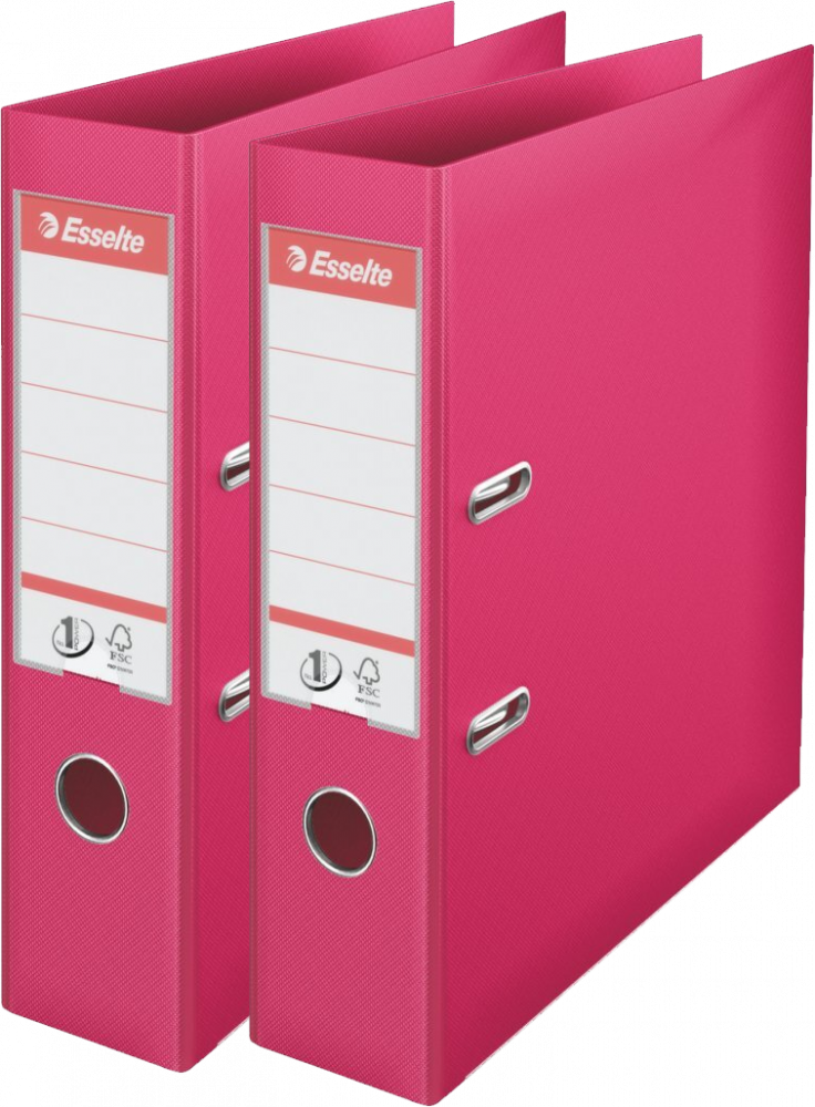 2x Segregator A4 Esselte No.1 Power, 75mm, do 500 kartek fuksja