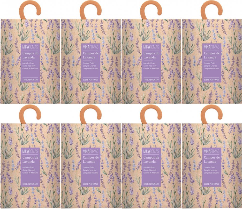 8x Saszetka zapachowa do szafy Mikaromas, pole lawendy, 100ml