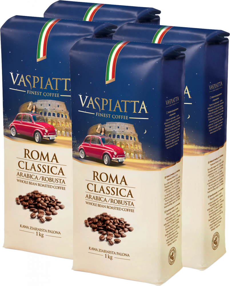 4x Kawa ziarnista Vaspiatta Roma Classica, 1kg