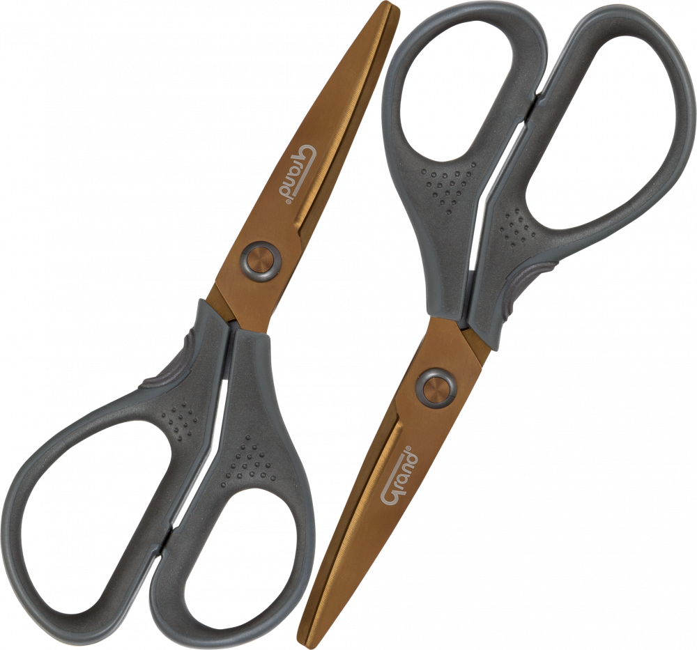 2x Nożyczki tytanowe Grand, 17.5cm, szary