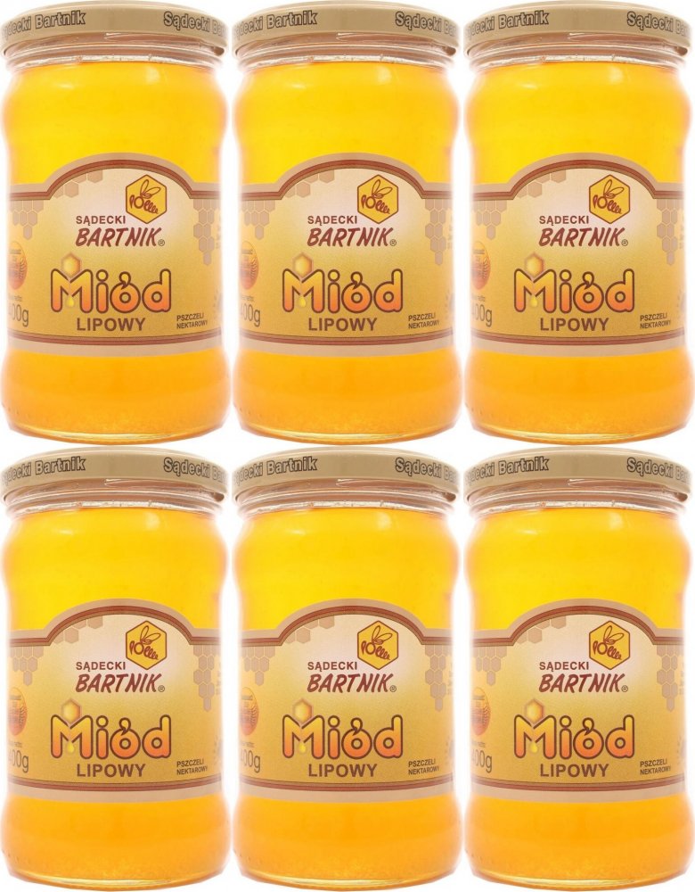 6x Miód lipowy Sądecki Bartnik, 400g