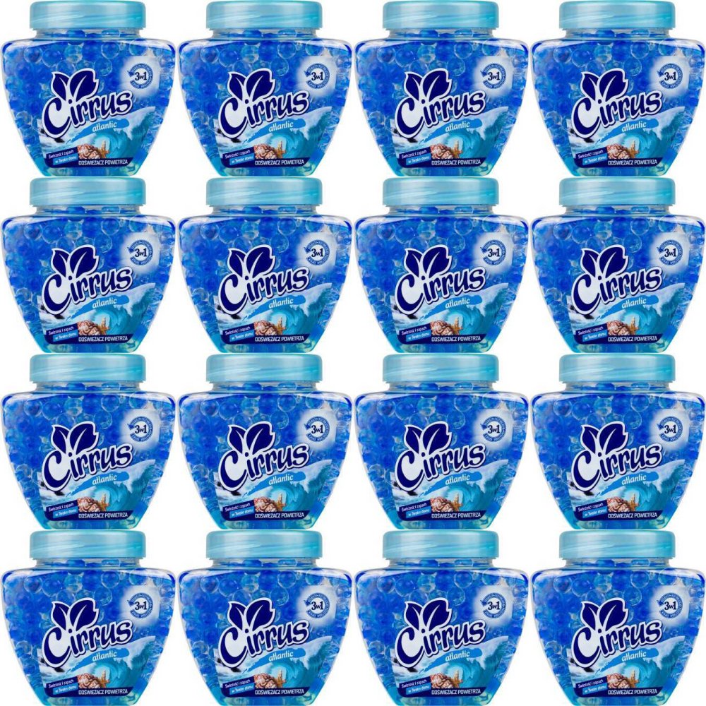 16x Odświeżacz powietrza Cirrus kulki, atlantic, żel, 250g