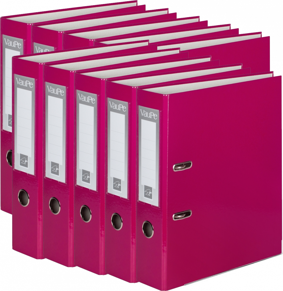 10x Segregator A4 VauPe FCK, 75mm, do 500 kartek, różowy