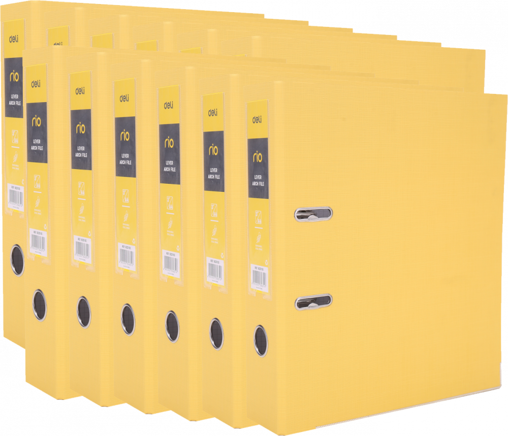 12x Segregator A4 Deli Rio, 76mm, żółty