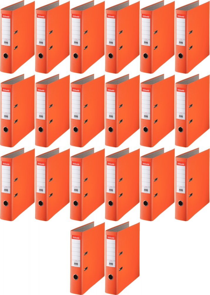 20x Segregator A4 Esselte, 75mm, do 500 kartek, ekonomiczny, pomarańczowy