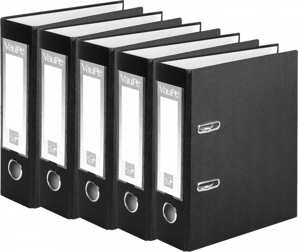 5x Segregator A5 VauPe FCK, 75mm, do 500 kartek, czarny