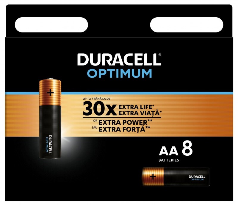 Bateria alkaliczna Duracell Optimum, AA, 8 sztuk