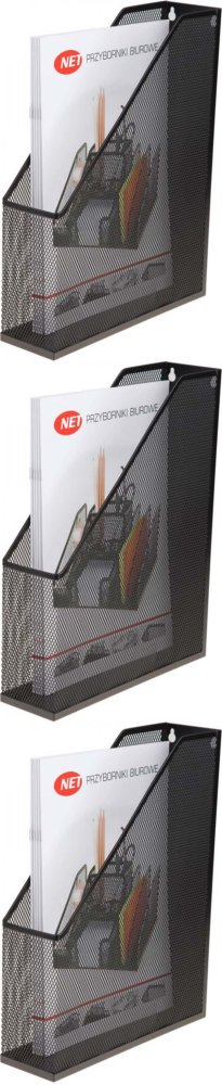 3x Organizer na dokumenty Net M3002, metal, czarny