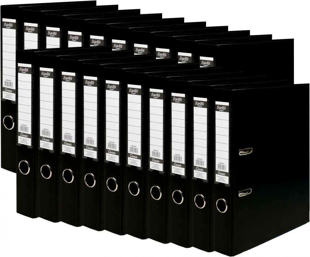 20x Segregator A4 Bantex Budget Classic, 50mm, do 350 kartek, czarny