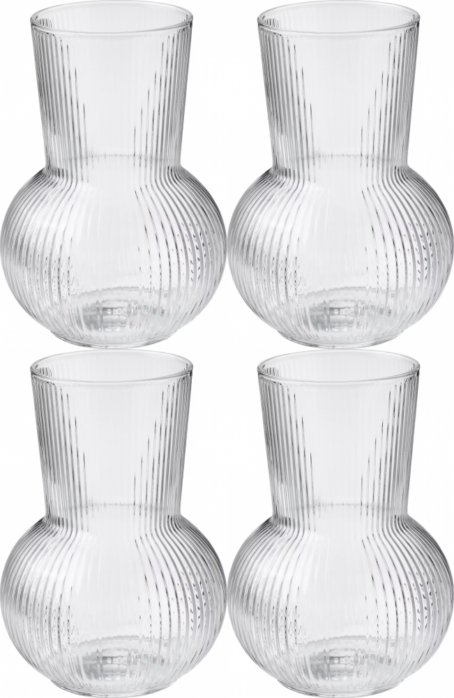 4x Wazon PADRAG, szkło, 17 cm, bezbarwny