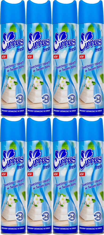 8x Odświeżacz powietrza Cirrus, spray, fresh, 300ml
