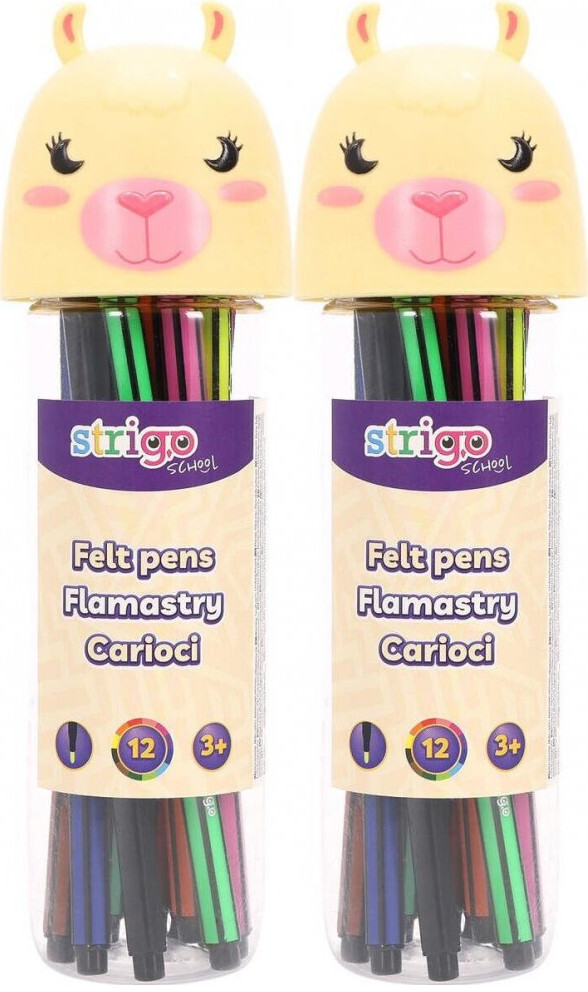 2x Flamastry Strigo Lama SSC478, 12 sztuk, mix kolorów