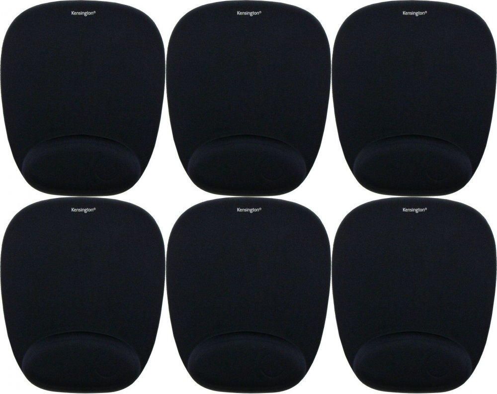 6x Podkładka pod mysz i nadgarstek Kensington, piankowa, czarny