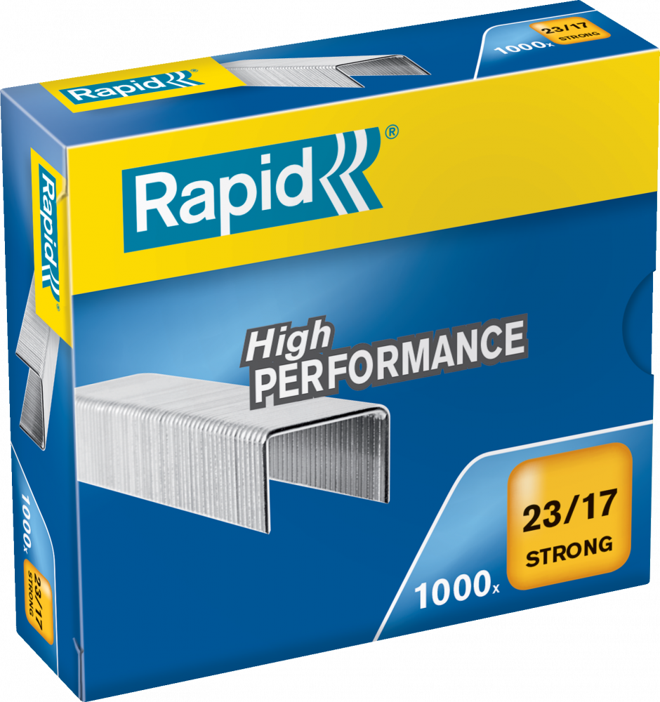 Zszywki Rapid Strong, 23/17 1M, 1000 sztuk, srebrny