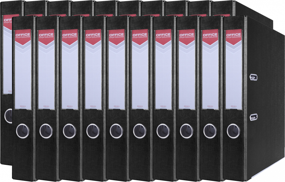 20x Segregator A4 Office Products Officer, z szyną, 55mm, czarny