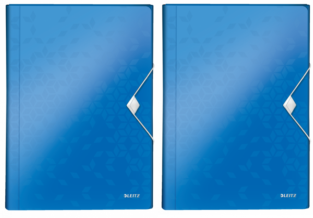 2x Teczka z przegródkami Leitz Wow, A4, 6 przegródek, niebieski