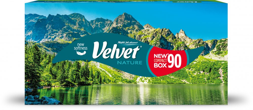 Chusteczki higieczne Velvet Nature, w kartoniku, 90 sztuk