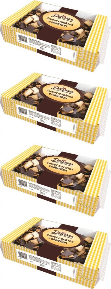 4x Herbatniki Delisana Delicpolki, podlane polewą kakaową, 800g