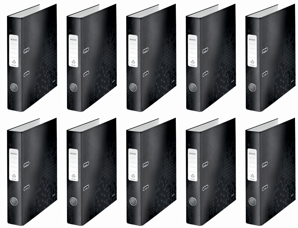 10x Segregator A4 Leitz Wow 180°, 50mm, do 350 kartek, czarny
