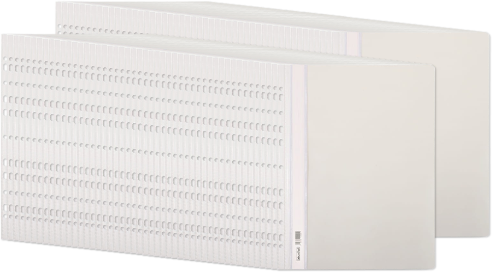 100x Skoroszyt plastikowy oczkowy Biurfol, twardy, A4, do 200 kartek, biały