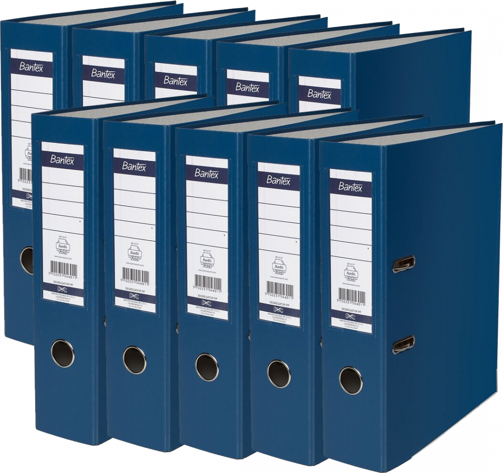 10x Segregator A4 Bantex XXL, 80mm, do 600 kartek granatowy