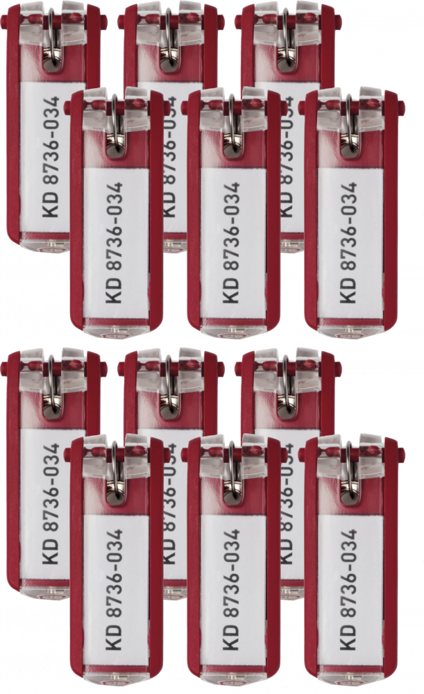 2x Zawieszki do kluczy Durable, 6 sztuk, czerwony