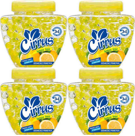 4x Odświeżacz powietrza Cirrus kulki, lemon tree, żel, 250g
