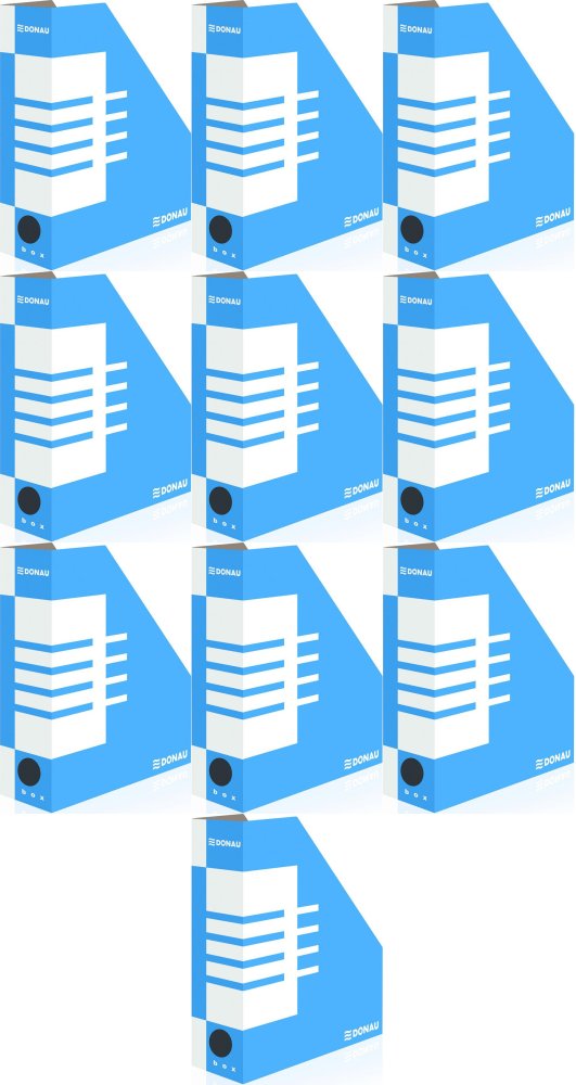 10x Organizer na dokumenty Donau, A4, 100mm, do 1000 kartek, niebieski