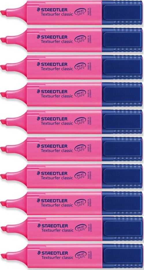 10x Zakreślacz Staedler, ścięta, 5mm różowy