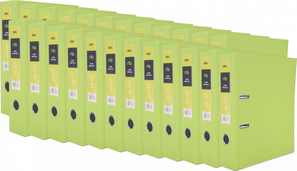24x Segregator A4 Deli Rio, 76mm, zielony