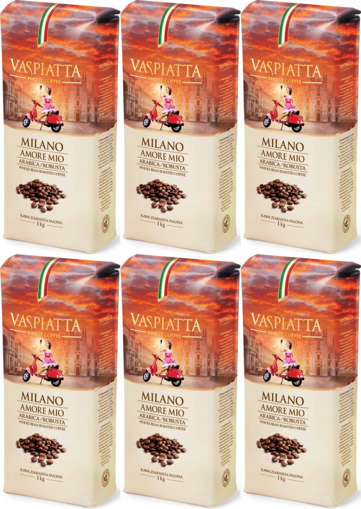 6x Kawa ziarnista Vaspiatta Milano Amore Mio, 1kg