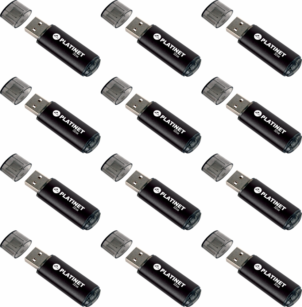 12x Pendrive aluminiowy Platinet X-Depo, 32GB, USB 2.0, czarny