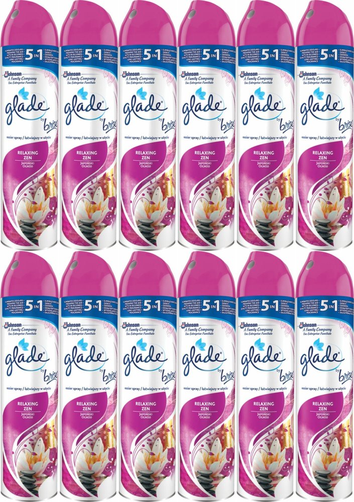 12x Odświeżacz powietrza Glade by Brise, spray, Japoński Ogród, 300ml