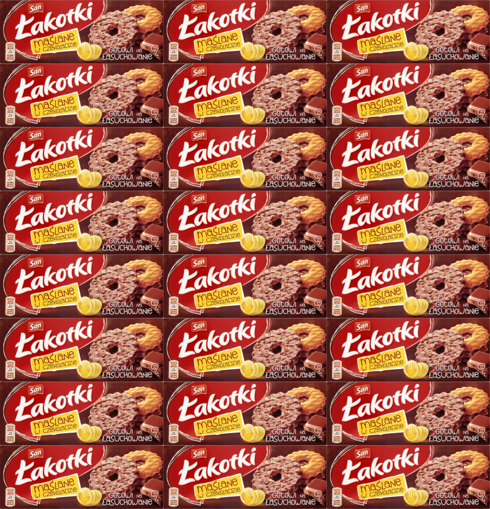 24x Ciastka San Łakotki Maślane, w mlecznej czekoladzie, 146g