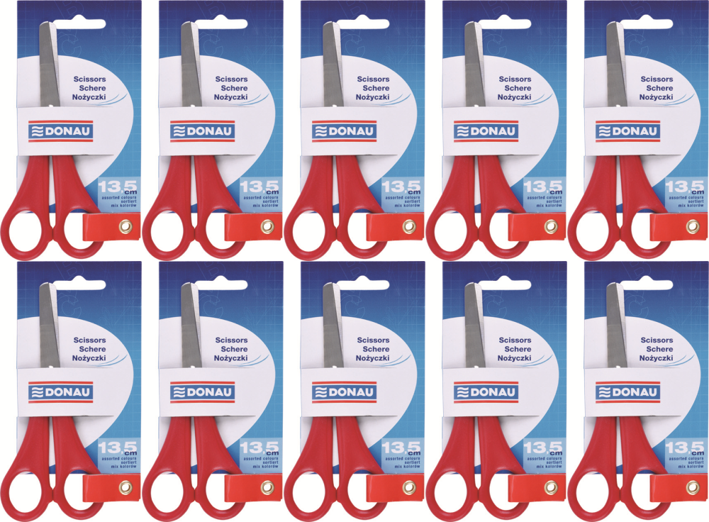 10x Nożyczki szkolne Donau, 13.5cm, mix kolorów