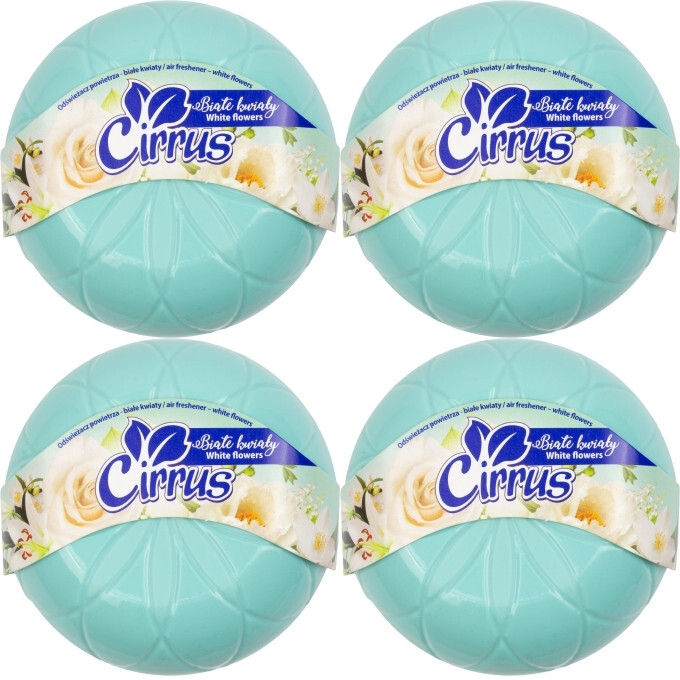 4x Odświeżacz powietrza Cirrus kwiat, białe kwiaty, żel, 150g