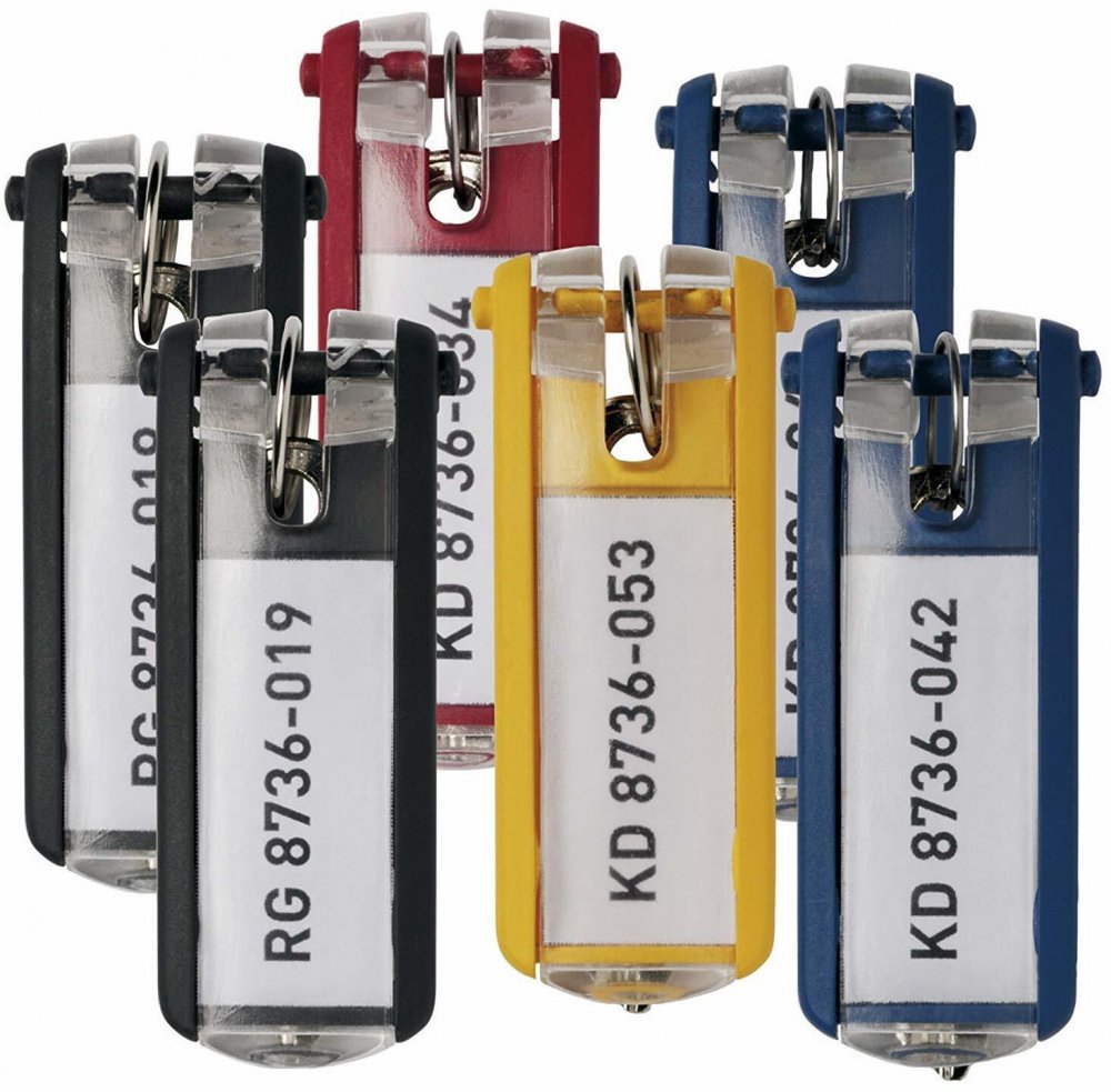 Zawieszki do kluczy Durable Key Clip, 24 sztuki, mix kolorów