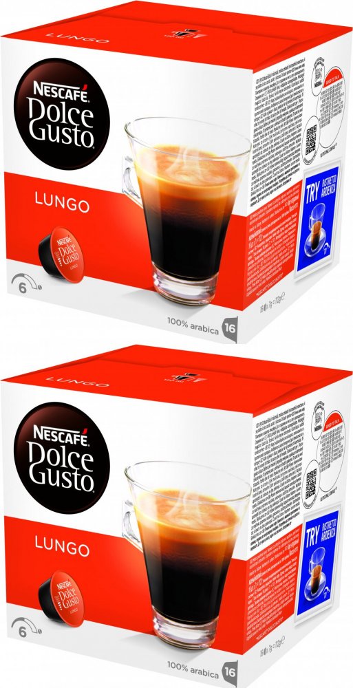 2x Kapsułki do ekspresu Nescafé Dolce Gusto Caffe Lungo, 16 sztuk