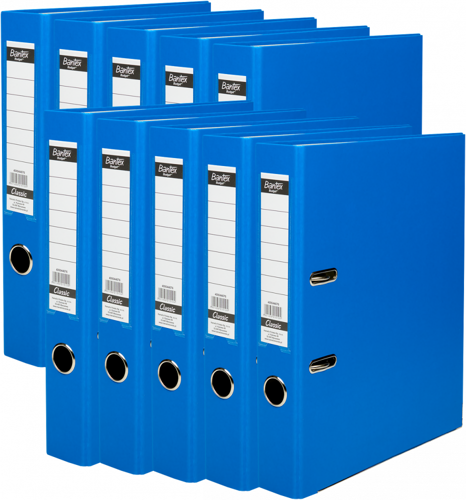 10x Segregator A4 Bantex Budget Classic, 50mm, do 350 kartek, niebieski