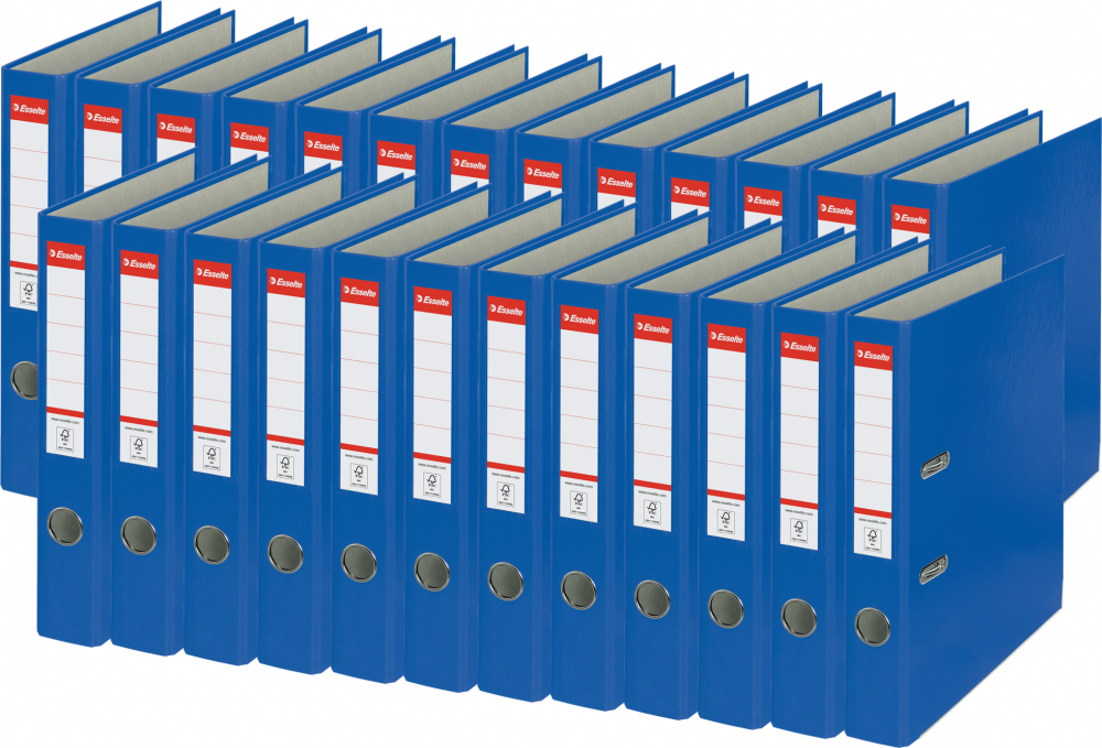 25x Segregator A4 Esselte, 50mm, do 350 kartek, ekonomiczny, niebieski