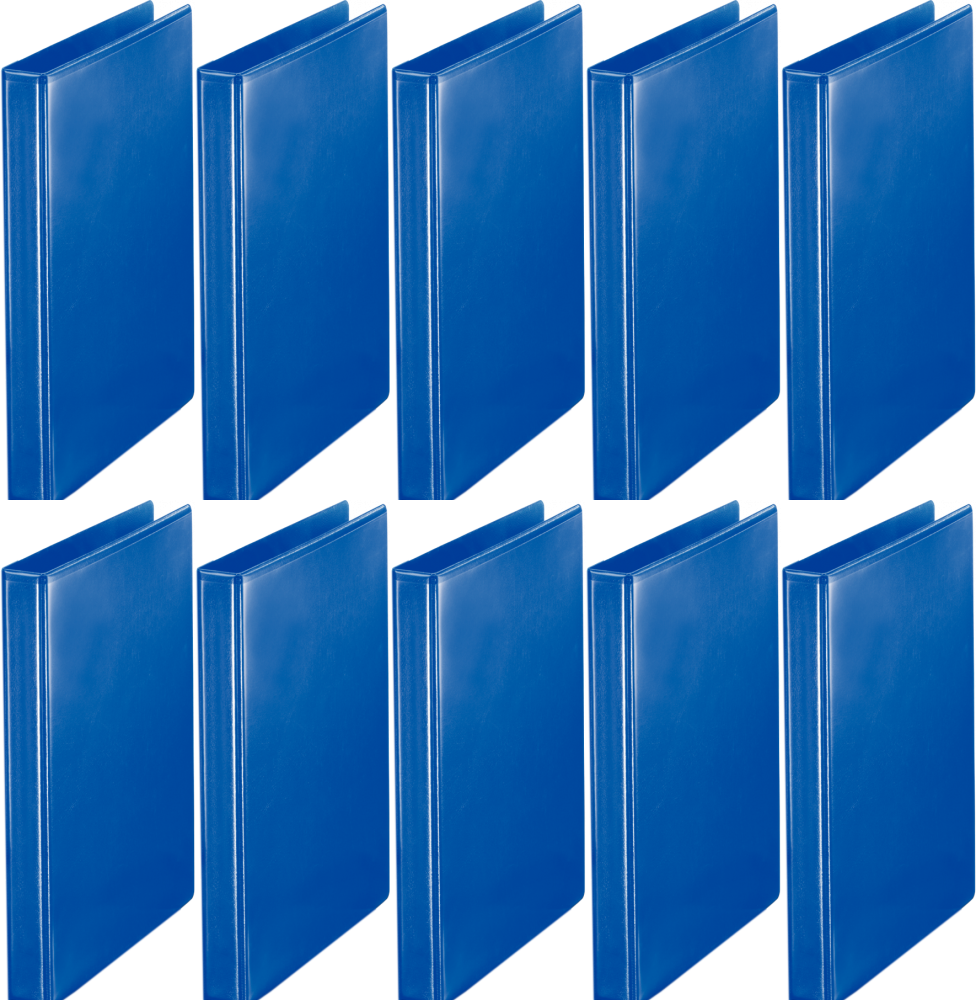 10x Segregator prezentacyjny Esselte, A4, szerokość grzbietu 38mm, do 180 kartek, 4 ringi, niebieski