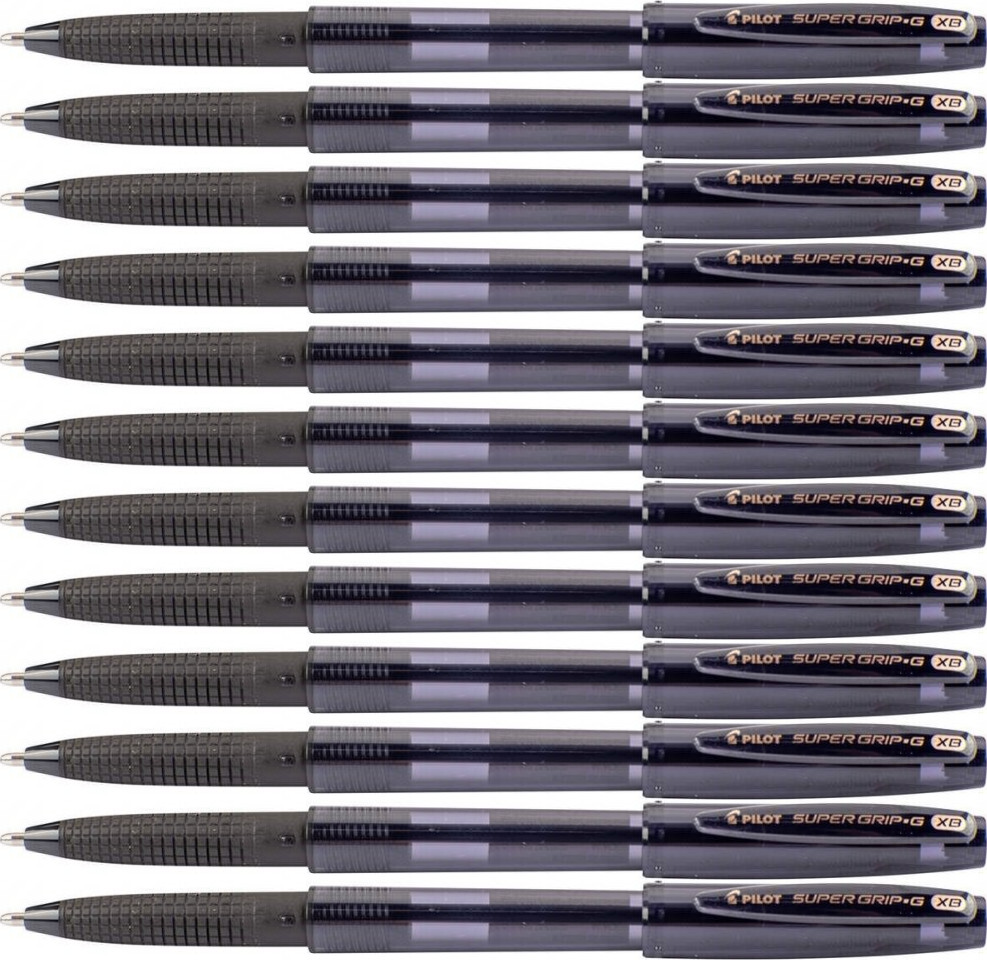 12x Długopis Pilot, Super Grip G, 1.6mm, czarny