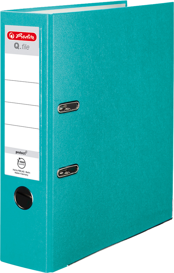 Segregator A4 Herlitz Q.file, 80mm, turkusowy