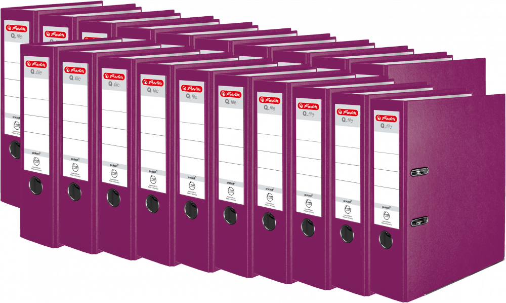 20x Segregator A4 Herlitz Q.file, 80mm, jagodowy