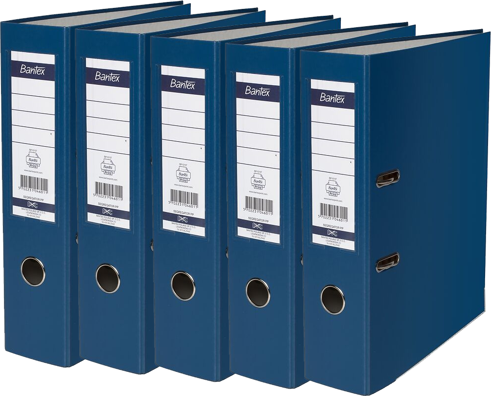 5x Segregator A4 Bantex XXL, 80mm, do 600 kartek granatowy