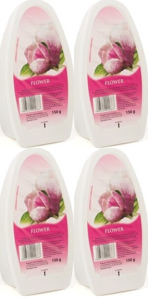 4x Odświeżacz powietrza Flower, kwiatowy, żel, 150g